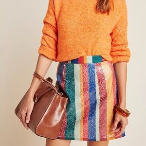 Anthropologie Mini Sequin Skirt
